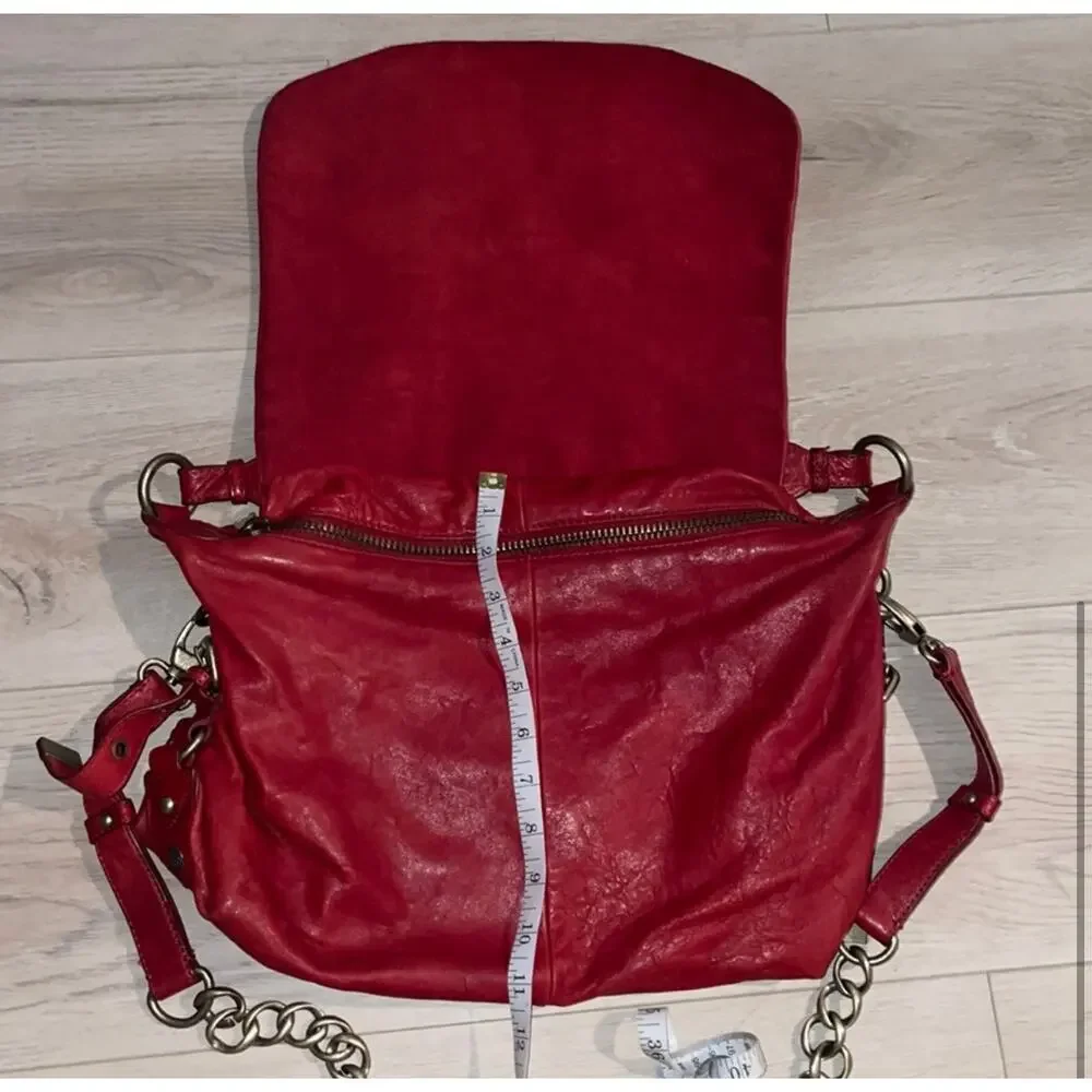 Cynthia Rowley red vintage hobo satchel crossbody bag purse